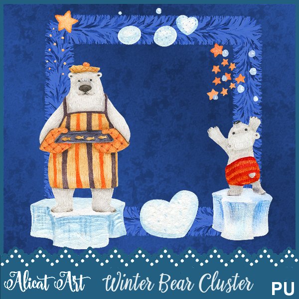 (image for) AL2 Winter Bear Cluster Frame